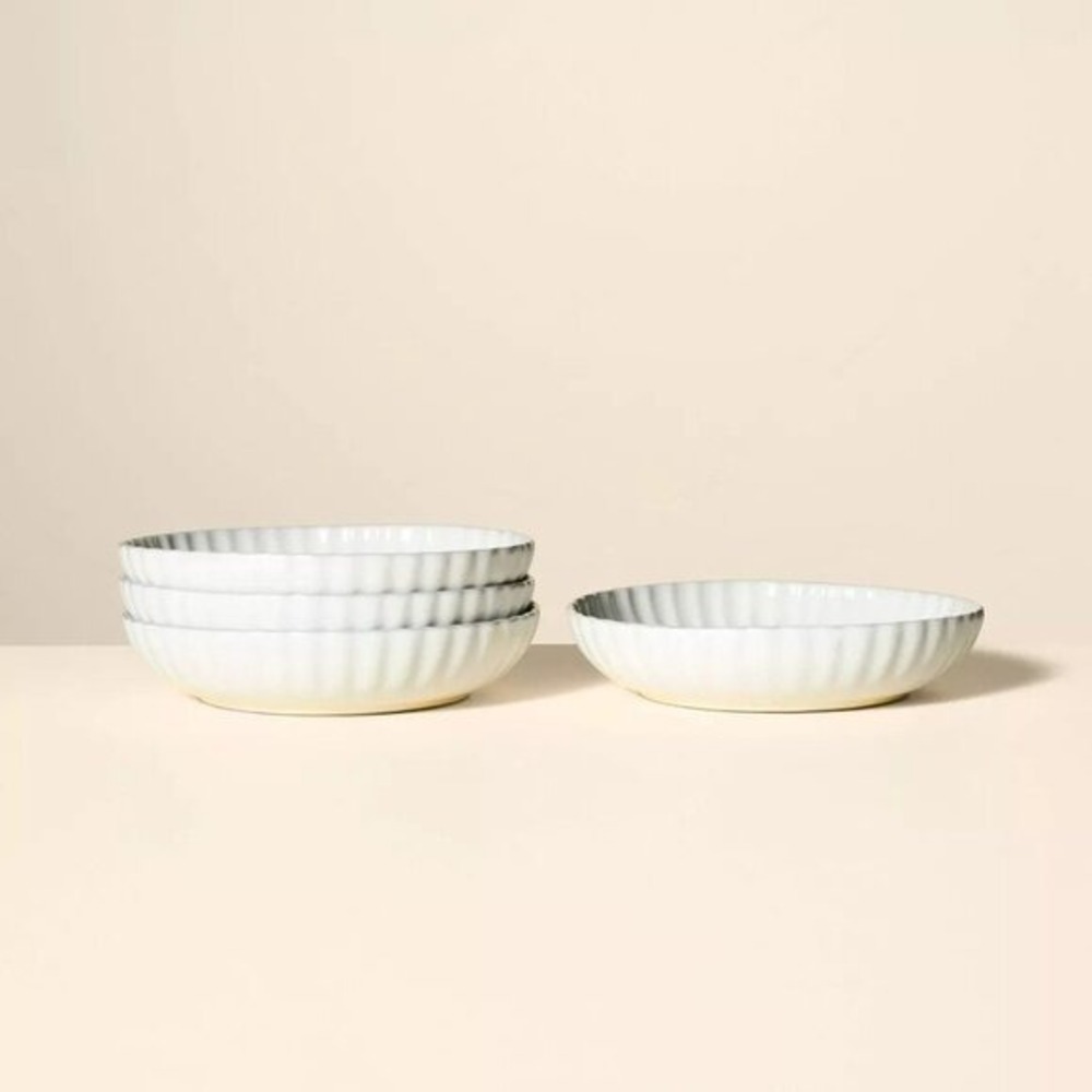 4pc 25oz Scalloped Pasta/Grain Bowls‎ Cream - Hearth & Hand Magnolia
